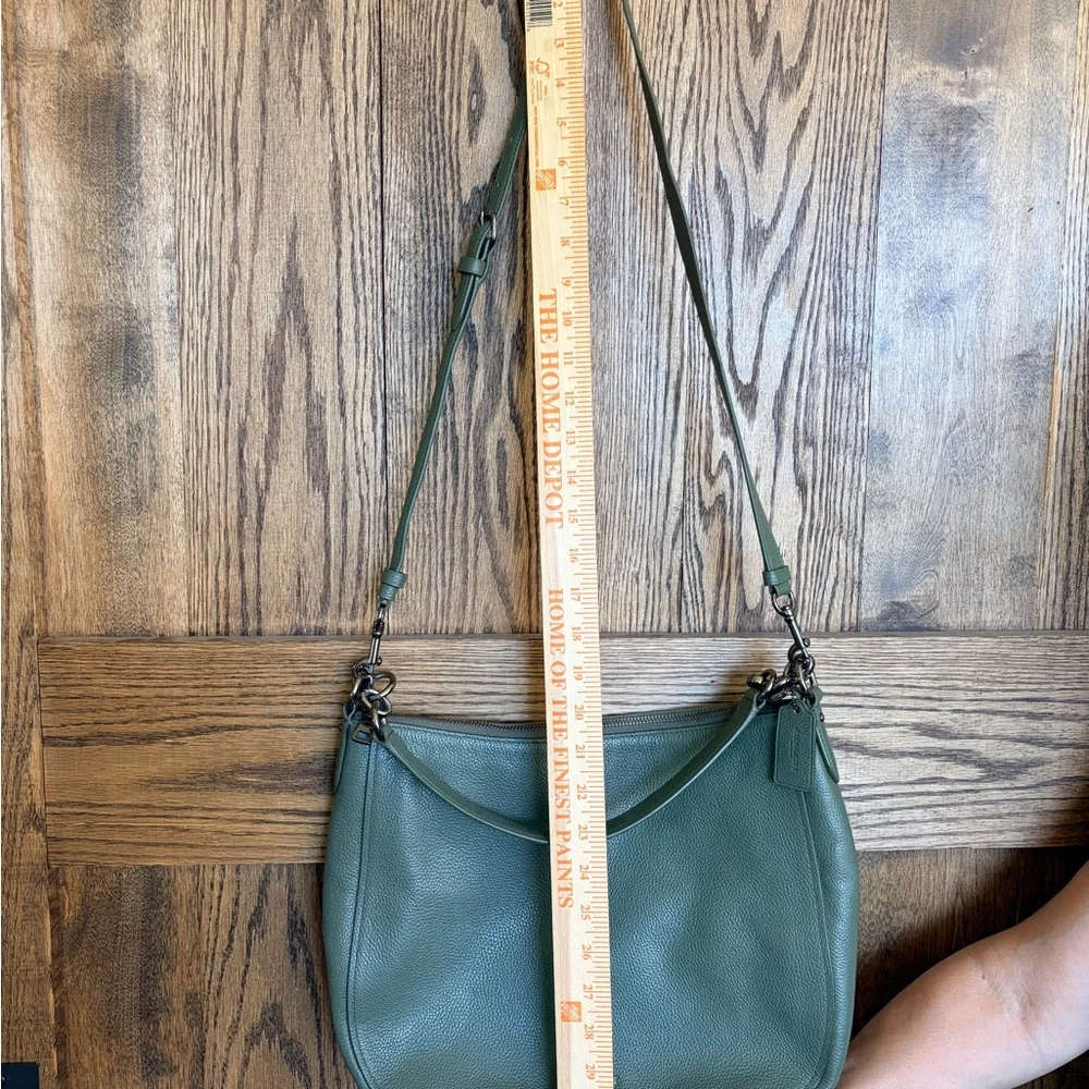 💚Coach💚 Army Green Leather Hobo Shoulder Bag - Picture 6 of 14